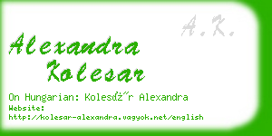 alexandra kolesar business card